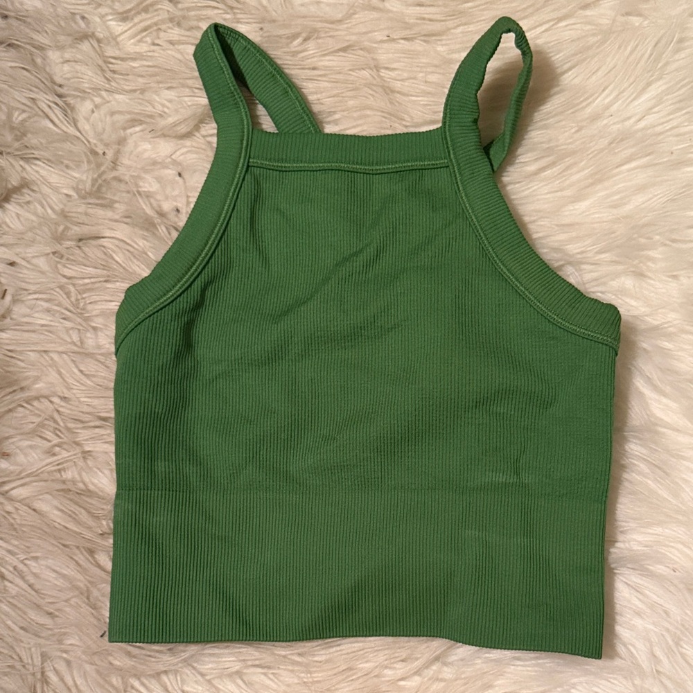Athleta Green Ribbed Women's Tank Top